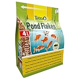 Tetra Pond Flakes – Fischfutter für kleinere und junge Teichfische in Flockenform, für eine abwechslungsreiche und ausgewogene Ernährung, 4 L Beutel