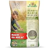 Neudorff Azet HerbstRasenDünger - Organischer Bio-Dünger für 400 m² stärkt die Frosthärte und sorgt für einen dichten, kräftigen Rasen im Frühjahr, 20 kg