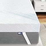 BedStory Gel Topper 200x200cm,10cm Höhe Matratzentopper aus Gel Memory Foam，H3&H4 Gel Schaum Bambus Topper mit atmungsaktivem Bezug für Wohnwagen Schlafsofa Boxspringbett Weiß