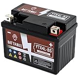 Battanux YTX4L-BS Batterie & Motorradbatterie, versiegelt SLA/AGM 12V4Ah ATV/UTV/Schneemobil/Motorrad Batterie Wartungsfrei & Kein Werkzeug für die Installation
