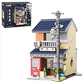 CaDA Master C66010W Japanese Tea House Bausteine klemmbausteine, Bricks MOC Street View House Building Kit mit Beleuchtung, neu 2023 (1200 Stück), Weiß, (66010)