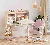 DADHI Höhenverstellbarer Schreibtisch, Zeichentisch mit Haken, Aufbewahrungsschublade, Multifunktionsschreibtisch mit verstellbarem Mobil (Pink)