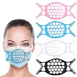 4 Stück Silikon-Maskenhalterung 3D-Maskenhalterung für mehr Atemraum, Maskenstützrahmen zum Schutz von Lippenstift-Foundation