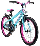 BIKESTAR Kinderfahrrad 20 Zoll für Mädchen und Jungen ab 6 Jahre | 20er Kinderrad Mountainbike | Fahrrad für Kinder Berry & Türkis | Risikofrei Testen