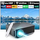 CoolEeve 20000 Lumen Bluetooth Beamer Full HD 1080P Unterstützt, 5G WiFi LED Heimkino Portable Projektor, Kompatibel mit iOS/Android/Laptop/HDMI/PC/TV-Stick/USB