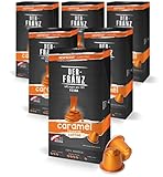 Der-Franz Nespresso kompatible Kaffee Kapseln, 6 x 10 Kapseln, Karamell Aroma, Medium Roast
