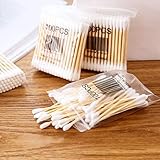 200PCS Wattestäbchen mit Holzstäbchen,doppelte Präzisionsspitzen,Wattestäbchen Großer Kopf Reinigungsstäbchen Lang,Wattestäbchen Holzstab mit Wattekopf,Ohrreinigungsstäbchen für Haustiere (100PCS)