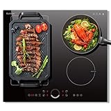 Karinear Induktionskochfeld 4 Platten mit Flexzonen, Induktion kochfeld 60 cm Einbau, Induktionsfeld 4 Zonen mit Kreisregler-Steuerung, Booster, Timer, Kindersicherung, 220V-240V, 7200W kein Stecker