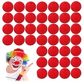 QIUMING 40 Stücke clownsnasen rot Rot Clown Nase Clown Nase Rote schaumstoff clownsnase Erwachsene Accessoires für Halloween Weihnachten Kostüm Neuheit Karneval Zirkus Party Nase