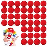 QIUMING 40 Stücke clownsnasen rot Rot Clown Nase Clown Nase Rote Schaumstoff clownsnase Erwachsene Accessoires für Halloween Weihnachten Kostüm Neuheit Karneval Zirkus Party Nase