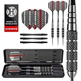 Harrows Black Jack Darts-Set mit Edelstahlspitze, 18 g, 20 g, 22 g und 24 g – inklusive Speedline-Schäften, Supergrip-Flights und Reiseetui (20 Grams)