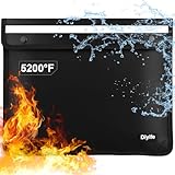 5200℉ Feuerfeste Dokumententasche, 360° wasserdichte Feuerfeste Tasche mit Nachtreflexstreifen, Mehrschichtig Glasfasermaterial Safe Geldtasche Tresor 38 x 30 cm für A4 A5 Dokumente/Geld/Passport