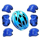 Huayeex Schutzausrüstungsset Für Kinder,Kinder Schutzset Mit Helm Ellbogen Knie Handgelenk Protektoren Skateboard - Schützende Sport-Sicherheitsausrüstung für Inlineskaten Skaten Radfahren und