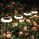 ZWOOS Solarlampen für Außen Garten,Warmweißes Solar leuchten für Außen,Extra Helle Gartenleuchten Outdoor mit IP65 wasserdicht,Geeignet für Terrassen Blumentöpfe Wege Beleuchtung Deko, 4 Stück