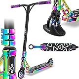 KESSER® Stunt Scooter GT-Limit 360° Lenkung Funscooter Stuntscooter mit Ständer ABEC 9 Kugellagern, 110 mm PU Räder, Kickscooter Tretroller Cityroller Trick Roller für Kinder Erwachsene, Rainbow