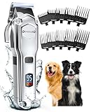 oneisall Leise Hundeschermaschine dichtes fell, IPX7 Wasserdichtes Schermaschine Hund Katze, Profi Hundetrimmer für Dickes, Langes und Lockiges Tierhaare