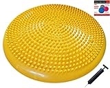 Air Stabilität Wobble Kissen mit Pumpe, Gelb, 35 cm/36 cm Durchmesser, Balance Disc