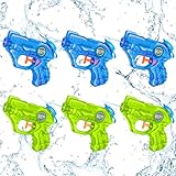 Wasserpistole Kinder 6 Stück, Quanquer Klein Spritzpistolen Reichweite 7 Meter 150ml, Sommer Wassertank Super Water Soaker Asserpistole für Spielzeug im Freien Strandpool Watergun