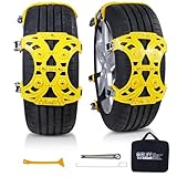CCLIFE Schneeketten 6 Stück Universal für Reifenbreite 175-275 mm - Reifenketten für Meisten PKW, LKW, SUV