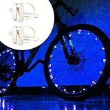 Verbessern Sie Ihr Fahrrad mit ultrahellen Radlichtern, wasserdichten Speichenlichtern, 2 Reifen (blau)