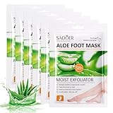 6 Paar Fußmaske,Fussmaske Socken Feuchtigkeitsspendende Natürlich & Sanft Fußpflege,Anti Hornhaut Socken,Foot Peel Mask für Trockene und Rissige Füße,Männer Frauen Fusspflege,Aloe Vera