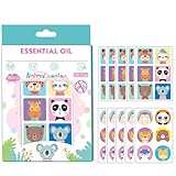 Tieraufkleber, 60 Stück Tier Kinder Aufkleber Stickers, Natürliche Aufkleber für Kinder und Erwachsene, Praktische und Lustige Aufkleber mit ätherischen Ölen für Tiere, Für Camping und Outdoor-Ferien