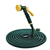 HERZO 15M Gartenschlauch Ausziehbar Wasserschlauch Flexibler expandierender Zauberschlauch mit 7 Einstellungen Multifunktionale Spritzwasserpistole 50FT