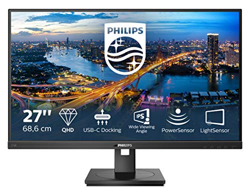 Philips Monitors 276B1 - 27 Zoll QHD USB-C Docking Monitor, höhenverstellbar (2560x1440, 75 Hz, HDMI, DisplayPort, USB-C, RJ45, USB Hub) schwarz