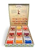 YOGI TEA Tee Geschenkset für Männer und Frauen, Yoga Selection Box, Wiederverwendbar, mit 9 Bio Gewürz- und Kräutertees – 45 Teebeutel (9x5 Beutel)