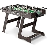 Serenelife Tischkicker Kinder & Erwachsene – Kickertisch Klappbar – Table Fussball mit 4 Bälle & gewichteten Kicker Figuren – Tischfußball mit Stahlstangen, Kinder & Erwachsene für Heim- & Spielzimmer