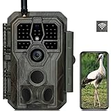 GardePro E8 Wildkamera WLAN mit App 48MP H.264 1296P Video, 27m Infrarot Nachtsicht Bewegungsmelder Wildtierkamera WiFi Handyübertragung, 0,1s Schnelle Trigger, IP66