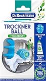 Dr. Beckmann Trocknerball | Für frische und kuschelig-weiche Wäsche | Mit Wäscheduft befüllbar | Verkürzt die Trockenzeit | inkl. Gratis-Probe Spring | 50 ml