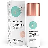 Cosphera - Hyaluron Performance Creme 50 ml - vegane Tages- und Nachtcreme hochdosiert für Gesicht, Hals, Dekolleté, Augen - Anti-Falten Feuchtigkeitsbehandlung für Frauen und Männer