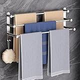 60CM Handtuchhalter Ohne Bohren, Handtuchhalter Stehend, Handtuchhalter Silber Badezimmer Zubehör, Handtuchhalter Bad Selbstklebend SUS304 Edelstahl, Handtuchhalter Wandmontage für Badezimmer Küche