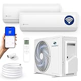 ZENIRO Multi Split Klimaanlage 2 Innengeräte Set (2.6kW + 5,3kW) Klimagerät Air Conditioner mit Heizfunktion 21000 BTU 6,2kW A++ WiFi/App-Steuerung 4D AirFlow Heizen bis -20°C Vorgefüllt R32