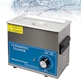 WADPP Edelstahl -Ultraschallreiniger, Handels-/Hausholzbrille Waschmaschine mit Timerknopf für Die Schmuckbeobachtung mit Brillenwache Sonnenbrille Kleine Teile Reinigung ﻿,3L