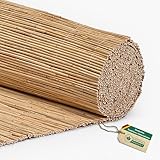 Hiss Reet® Schilf Sichtschutz, Schilfrohrmatte Classic I Schilfmatte als Perfekter Windschutz für Balkon, Zaun & Garten I 200x600 cm