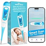 Easy@Home Basalthermometer Fruchtbarkeitsthermometer Ovulationstest zur Zykluskontrolle und Eisprung-Tracking mit Premom APP, Digitales Thermometer mit blauer Hintergrundbeleuchtung LCD-Anzeige