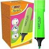 BIC Marking Flat Higlighter Textmarker 12er Etui grün Marker auf Wasserbasis schnell trocknende Tinte