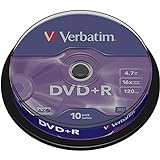 Verbatim DVD+R 16x Matt Silver 4.7GB, 10er Pack Spindel, DVD Rohlinge, 16-fache Brenngeschwindigkeit & Hardcoat Scratch Guard, DVD leer, Rohlinge DVD, DVD Rohlinge Spinde
