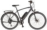 Prophete Entdecker E-Bike 20.EST.10 | Erwachsene E-Bike Damen/Herren/Unisex | Pedelec Trekking E-Bike 28' mit Blaupunkt Hinterradmotor | hydraulische Scheibenbremsen | grau matt