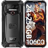 OUKITEL WP23 Plus Outdoor Handy (2025) - 10600mAh 256GB ROM +24GB RAM Outdoor Smartphone Ohne Vertrag 6,52 Zoll Android 14 baustellenhandy, 13MP+5MP/IP68 Wasserdicht Handy/Dual SIM/NFC/OTG/GPS/Face ID