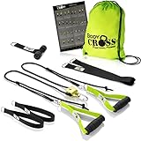 BodyCROSS Premium Schlingentrainer mit Umlenkrolle für zuhause| Sling Trainer Set mit Befestigung und Türanker | Krafttraining Made in Germany | geprüft und Zertifiziert | 10 Jahre Garantie