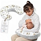 Totsy Baby Stillkissen klein Mond Minky 130 cm - Nursing und Breastfeeding Pillow Stillmond Stützkissen Stillhörnchen kleines Still Kissen und Lagerungskissen beim Stillen Oeko-Tex Hirsch Grau
