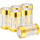 CICMOD Alkaline Batterie D, 6 Stück Longlife Batterien 1.5V Alkalibatterien Auslaufsicher LR20 Batterie für Alltagsgeräte