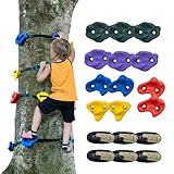 VEVOR Ninja Tree Climbing Kit, 12 Baumklettergriffe und 6 Ratschengurte, große Kletterfelsen für Kinder und Erwachsene, Kletterer und Formen, für Outdoor Ninja Warrior Hindernistraining