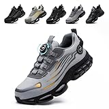 Arbeitsschuhe Herren Damen Sicherheitsschuhe Stahlkappenschuhe Sportlich Atmungsaktiv rutschfeste Safety Shoes Grey 44 EU