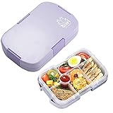 hombrima Lunchbox für Kinder, Bento Boxen, Lebensmittelaufbewahrungsbehälter mit 6 Fächern für Kinder, Erwachsene, Arbeit, Schule, geeignet für Mikrowelle und Geschirrspüler (Purple)