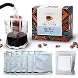 Ocoffee Drip Coffee Bag mit Kaffee - Geschenke Box für Kaffeeliebhaber - Kaffee für Unterwegs, Camping Kaffee, Kaffeeset, Geschenk Kaffee Männer - Kaffeepulver aus Äthiopien Arabica Bohnen 7x12g