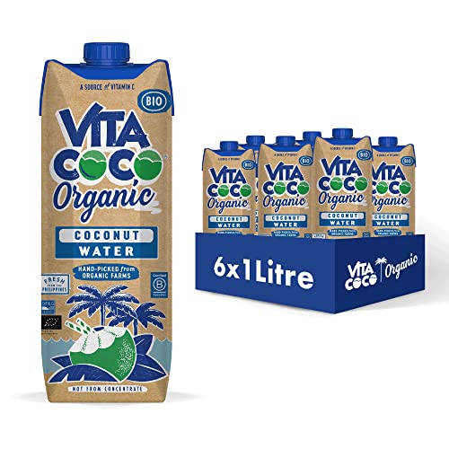 Vita Coco Pures Kokoswasser 6x1L 100% biologisch erneuerbare Verpackung, natürlich hydrierend mit Elektrolyten, glutenfrei, vegan, voller Vitamin C & Kalium, 6 x 1000ml